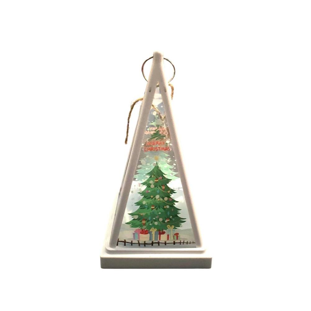 Merry Christmas LED Christmas Tree Light Lantern Triangle Holiday